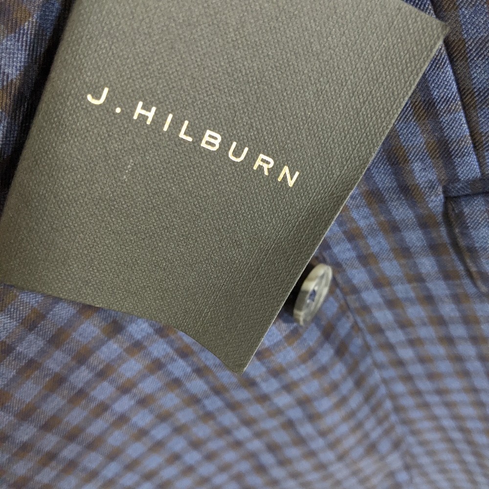 Mens Blue Plaid Blazer 51 Virgin Wool J Hilburn New with Tags - Picture 3 of 13